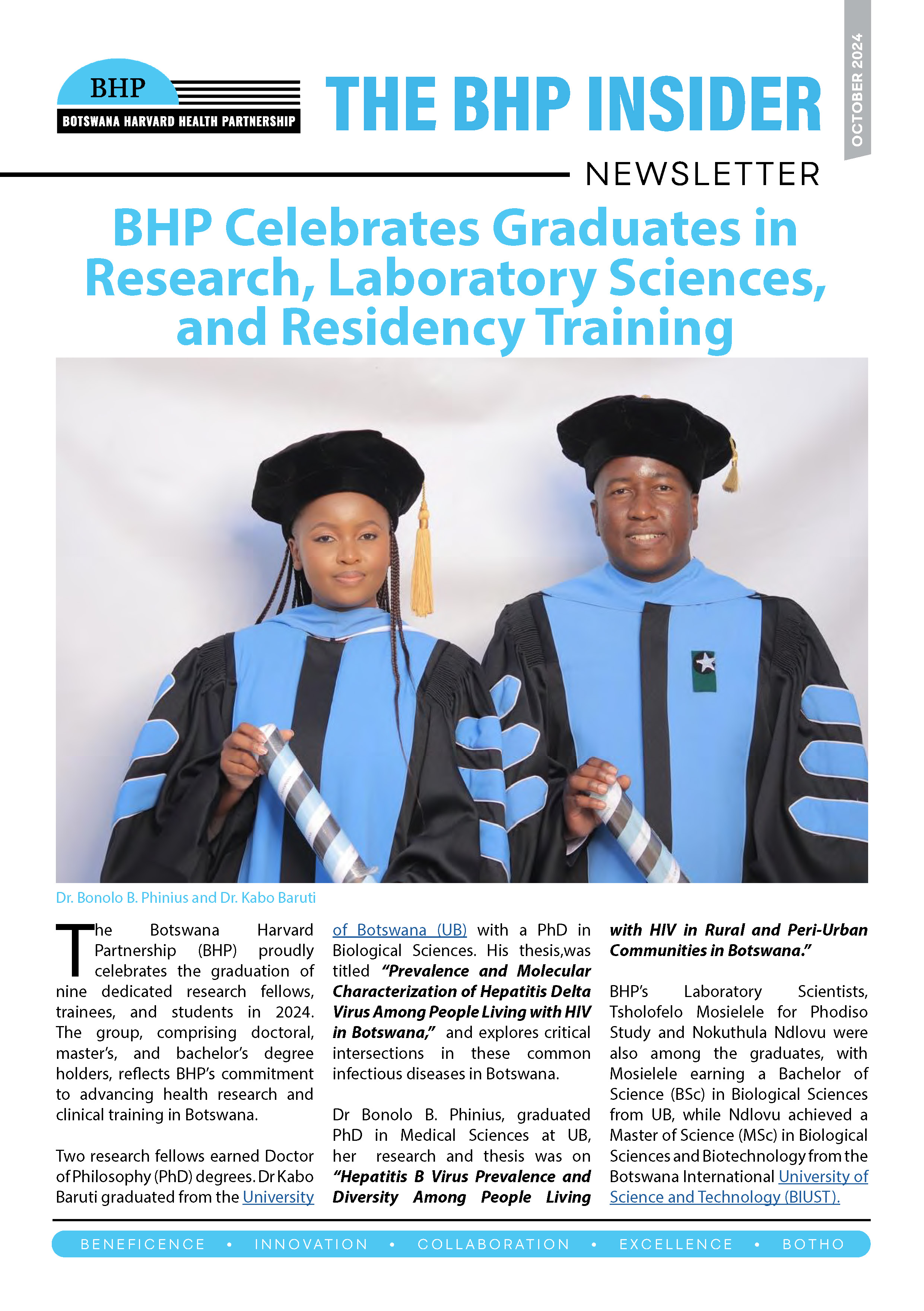 BHP Monthly Newsletter, October 2024